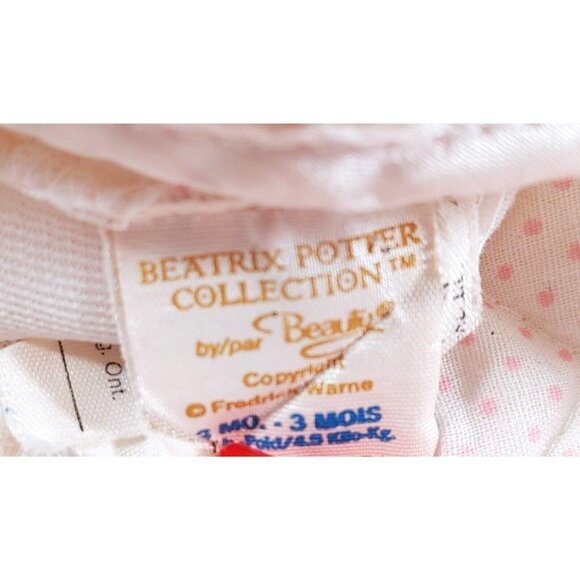 Vintage Beatrix Potter by Beauty Romper  Size 3 Months White w/Pink Polka Dots - Picture 4 of 4